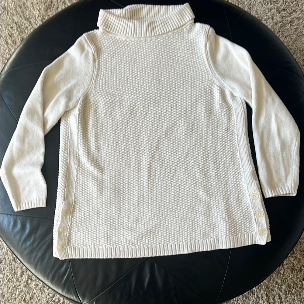 Talbots Ivory Knit Turtleneck Sweater